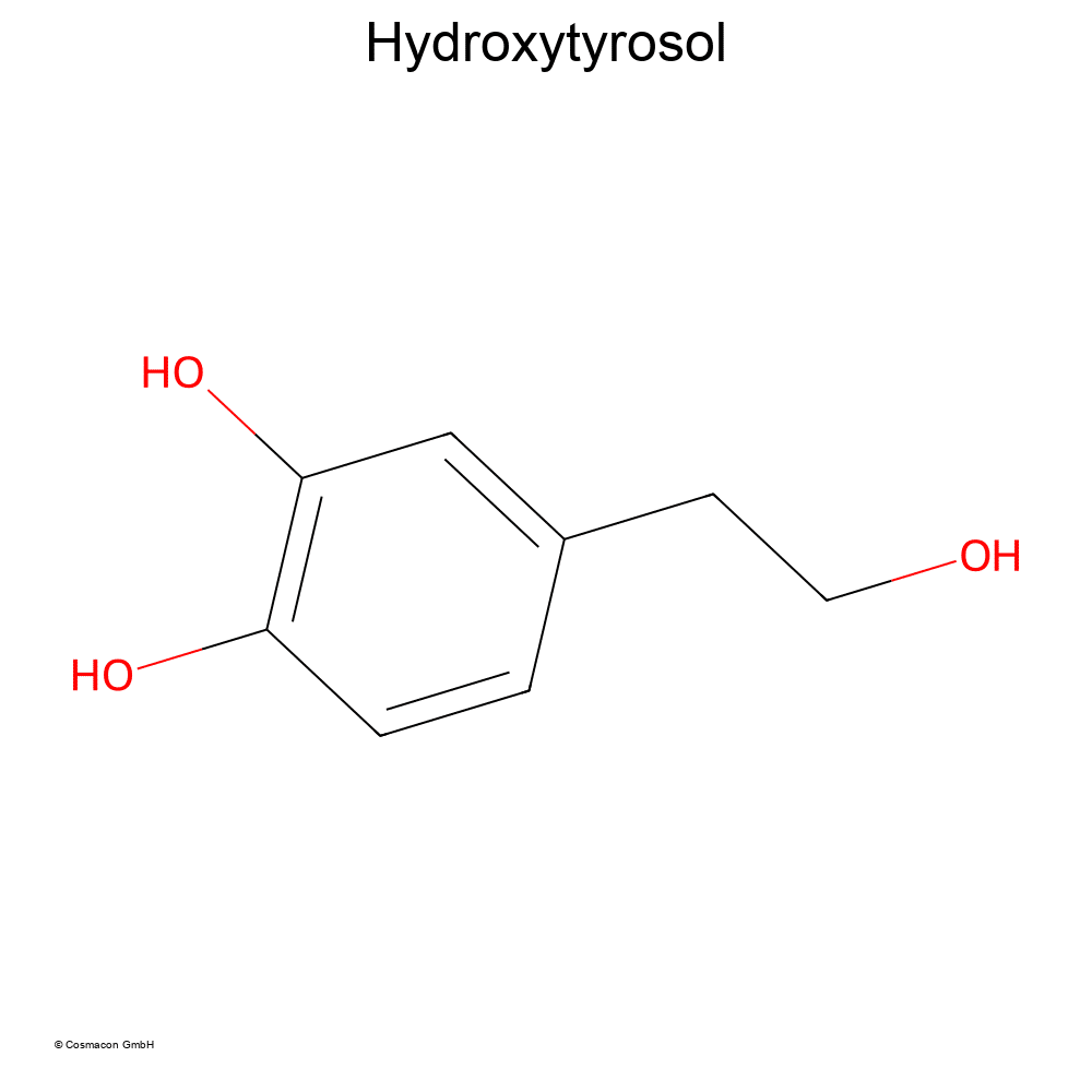 Strukturformel von Hydroxytyrosol Molekül